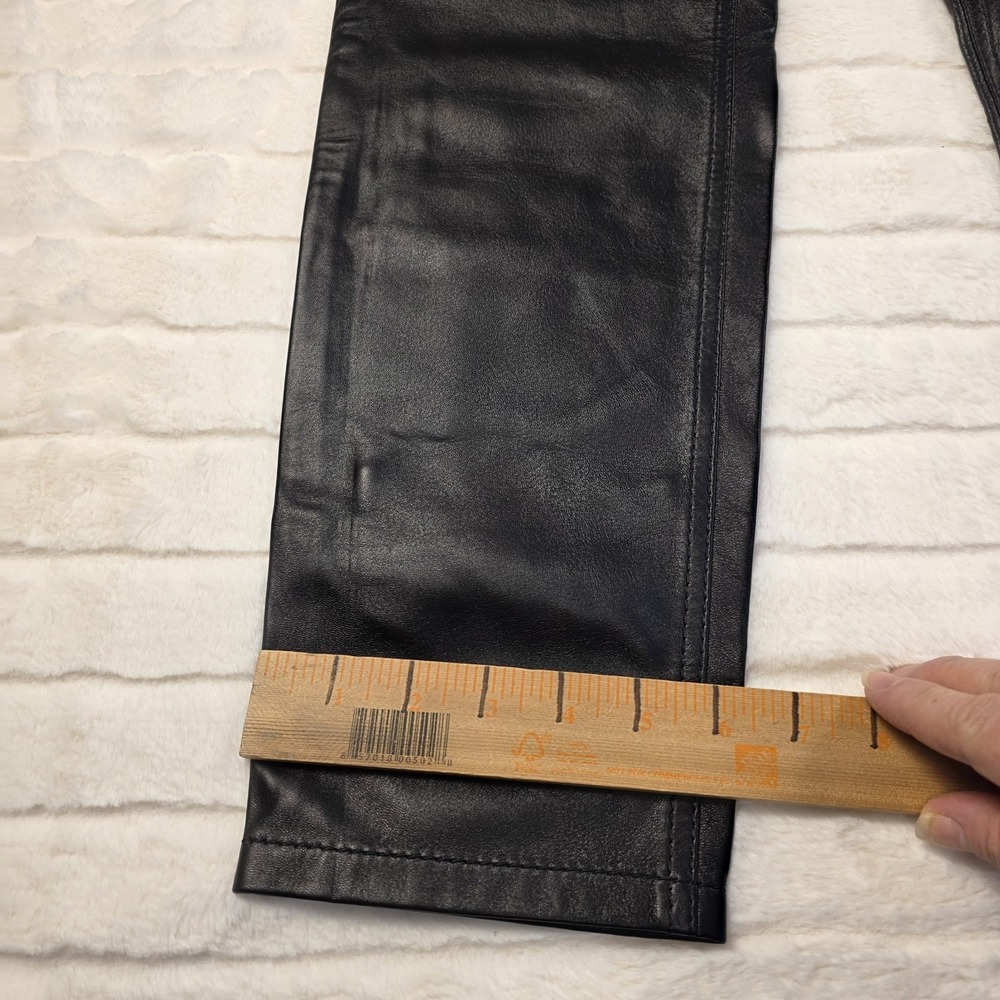 Ralph Lauren Purple Label Lambskin Straight Leather Pants Womens 4 Black $2,990 - Picture 12 of 13